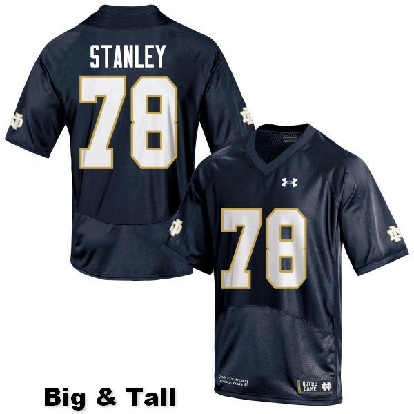 Men's NCAA Notre Dame Fighting Irish #78 Ronnie Stanley Stitched College Under Armour Authentic Navy Blue Big & Tall Football Jersey EU10A41FL